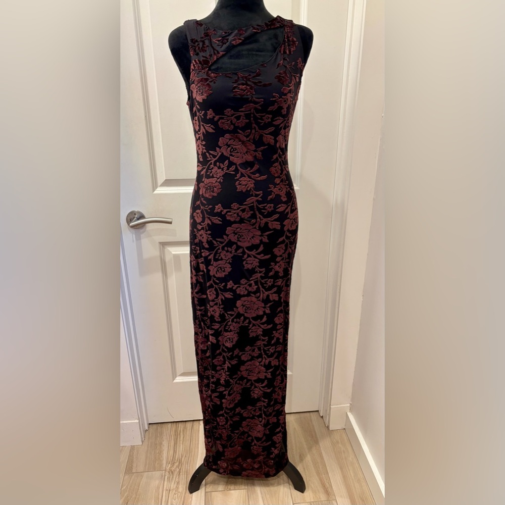 NWT Thirty Thirty cutout sleeveless velvet burnout Maxi Dress- L